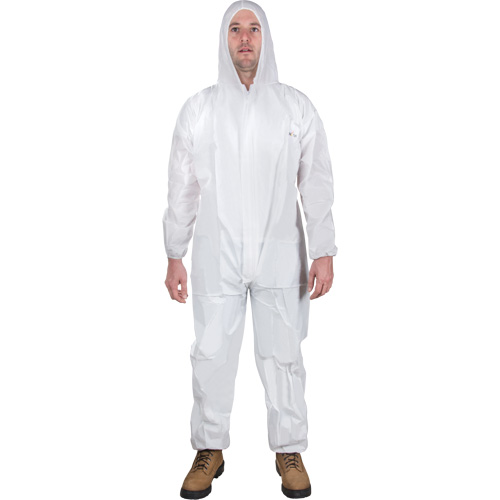 Hooded Coveralls, 2X-Large, White, SMS Sécurité Médic