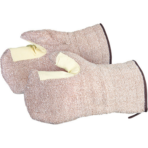 CoolGrip&reg; Baker's Mitts, Terry Cloth, Large, Protects Up To 446° F (230° C) Sécurité Médic