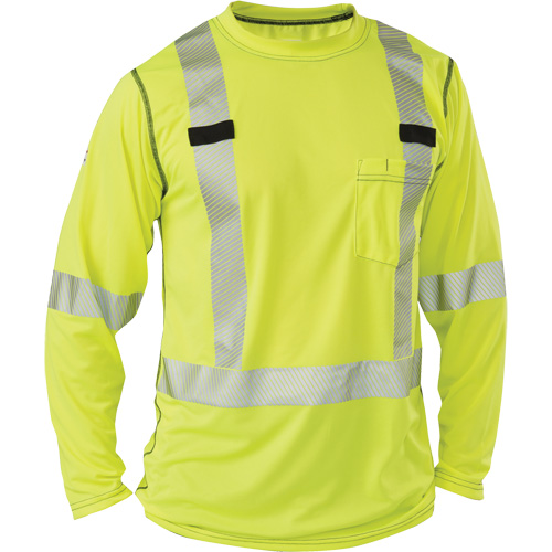 Polartec&reg; Power Grid&reg; High-Visibility Long Sleeve T-Shirt, Polyester, 2X-Large, High Visibility Lime-Yellow Sécurité Médic