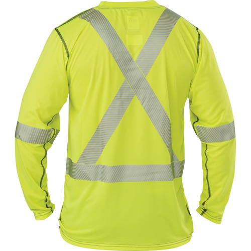 Polartec&reg; Power Grid&reg; High-Visibility Long Sleeve T-Shirt, Polyester, 2X-Large, High Visibility Lime-Yellow Sécurité Médic