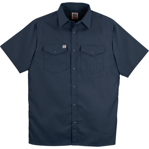 Chemise de travail &agrave; manches courtes en tissu crois&eacute; avec boutons-pression, Hommes, Moyen (grande taille), Bleu marin Sécurité Médic