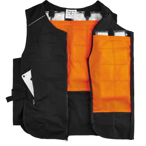 Veste de refroidissement &agrave; changement de phase l&eacute;g&egrave;re avec sachets 6260 Chill-Its, Petit/Moyen, Noir Sécurité Médic