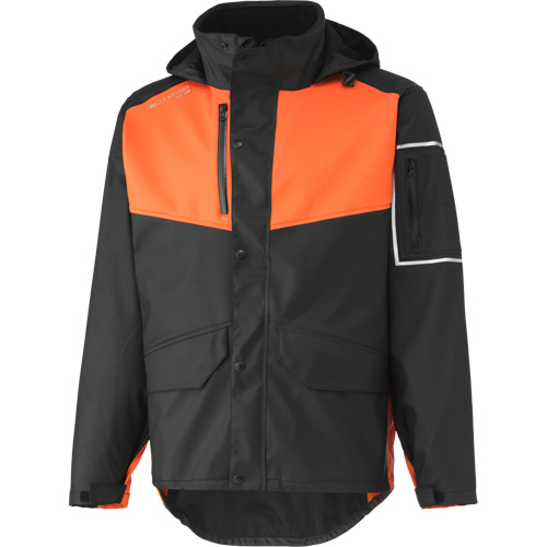 West Coast Waterproof Jacket, Polyester, Large, Black/Orange Sécurité Médic