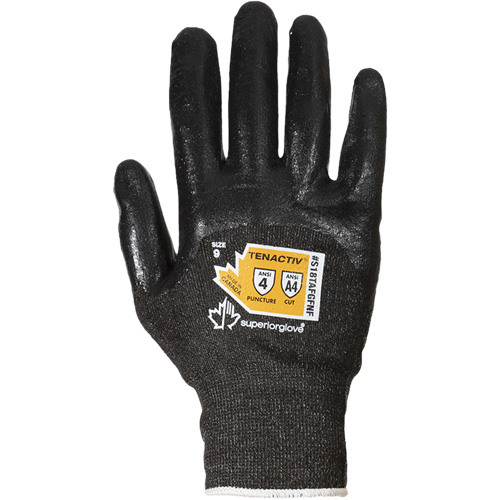 Gants en tricot de fibre filament composite ultrafin, Taille 5, Calibre 18, Rev&ecirc;tement Mousse de nitrile, Enveloppe en TenActiv, ASTM ANSI niveau A4 Sécurité Médic