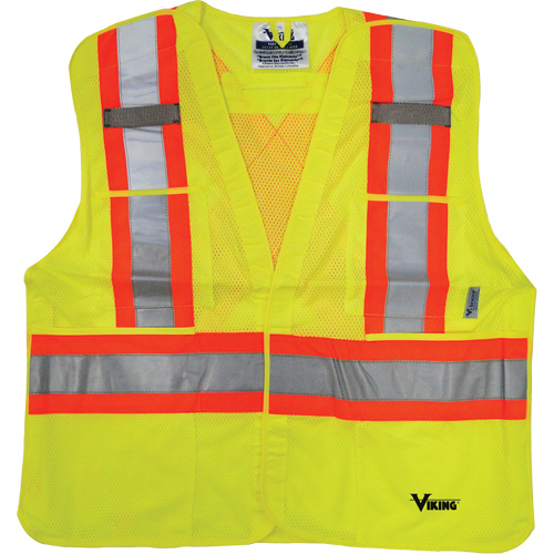 Safety Vest, High Visibility Lime-Yellow, 2X-Large/3X-Large, Polyester Sécurité Médic