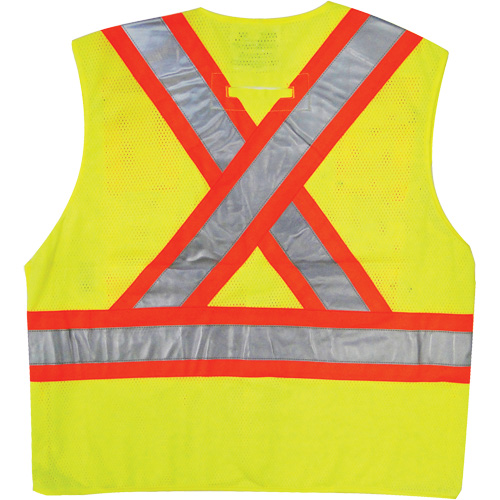 Safety Vest, High Visibility Lime-Yellow, 2X-Large/3X-Large, Polyester Sécurité Médic
