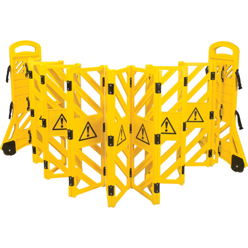 Portable Mobile Barrier, 40" H x 13' L, Yellow Sécurité Médic