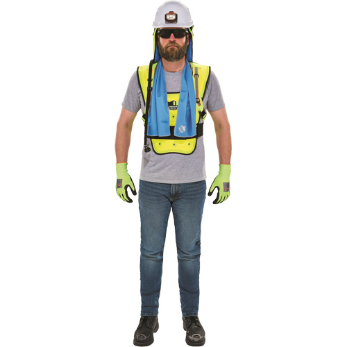 Veste refroidissante &agrave; &eacute;vaporation s&egrave;che &eacute;conomique Chill-Its 6687, Petit/Moyen, Jaune lime haute visibilit&eacute; Sécurité Médic
