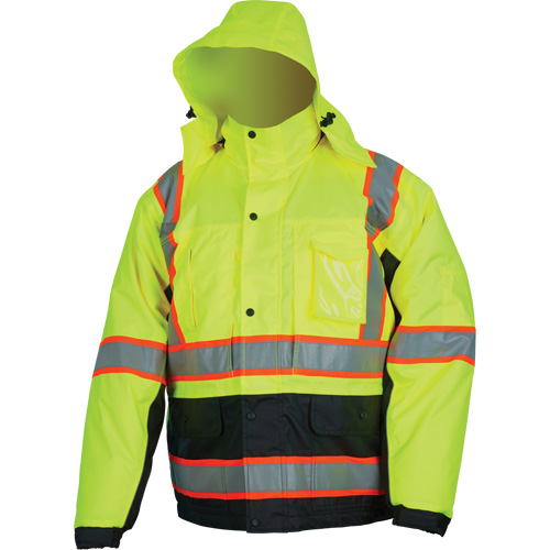 Insulated High Visibility Jacket, Polyester/Polyurethane, High Visibility Lime-Yellow, Small Sécurité Médic