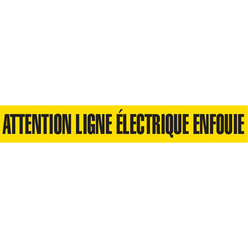 Ruban pour barricade, Français, 3" la x 1000' lo, 2 mils, Noir sur jaune Sécurité Médic