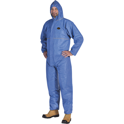 2075 Flame-Resistant SMS Disposable Coveralls, Size Small, Blue Sécurité Médic