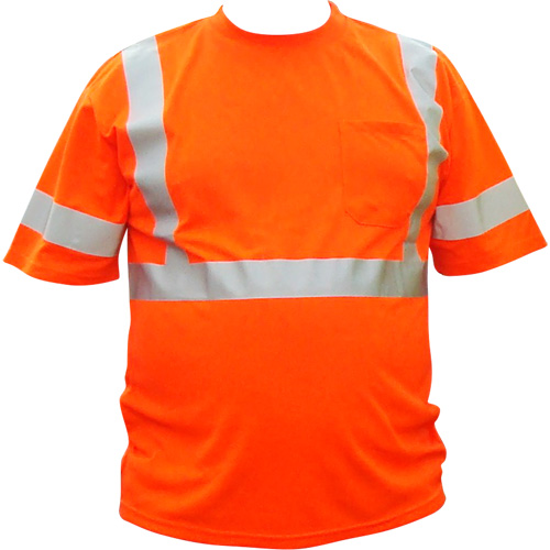 Chemise &agrave; manche courte haute visibilit&eacute;, Coton, 3T-Grand, Orange haute visibilit&eacute; Sécurité Médic
