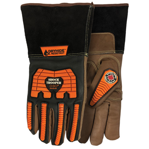 5785G Shock Trooper Gloves, X-Small, Goatskin Palm, Gauntlet Cuff Sécurité Médic