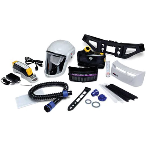 Trousse d'ensemble respirateur d'&eacute;puration d'air propuls&eacute; pour peintre Versaflo, Capuchon & visi&egrave;re, Pile Lithium-ion Sécurité Médic
