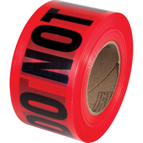 PrimeGuard "Danger Do Not Enter" Barricade Tape, English, 3" W x 1000' L, Black on Red Sécurité Médic