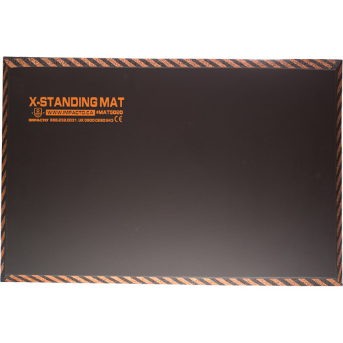 Tapis anti-fatigue pour travail debout, Lisse, 16" x 28" x 1", Noir, Caoutchouc Sécurité Médic