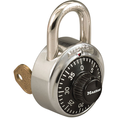 Cadenas de s&eacute;rie 1525 avec cl&eacute; de contr&ocirc;le en option, Combinaison, Acier inoxydable, Largeur de 1-7/8" Sécurité Médic