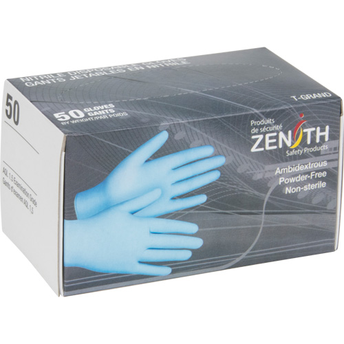 Gants jetables en paquets pour distributeur, Moyen, Nitrile, 4,5 mils, Sans poudre, Bleu Sécurité Médic