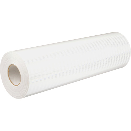 Feuille de rev&ecirc;tement de barricade prismatique de qualit&eacute; &agrave; haute intensit&eacute;, 2" la x 150' lo, 19 mils, Blanc Sécurité Médic
