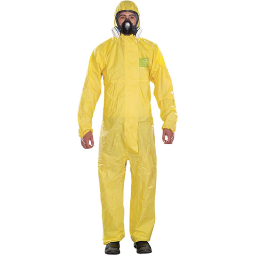 Combinaisons jetables pour usage mod&eacute;r&eacute; Microchem, Petit, Jaune, Polypropyl&egrave;ne Sécurité Médic