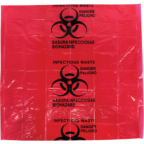 Sacs pour d&eacute;chets dangereux Dynamic, D&eacute;chets infectieux, 24" lo x 24" la, 12 microns Sécurité Médic