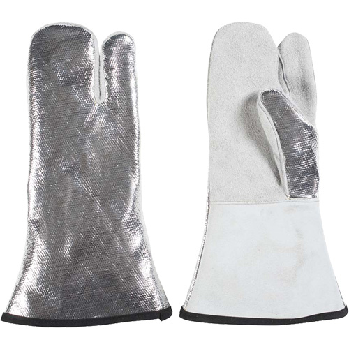 One Finger Heat Resistant Mitt, Aluminized/Kevlar&reg;/Leather, One Size, Protects Up To 650°F (343°C) Sécurité Médic