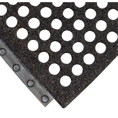 Tapis antifatigue 24/Seven Locksafe, Nid d'abeilles, 3' x 3' x 5/8", Noir, Caoutchouc naturel Sécurité Médic