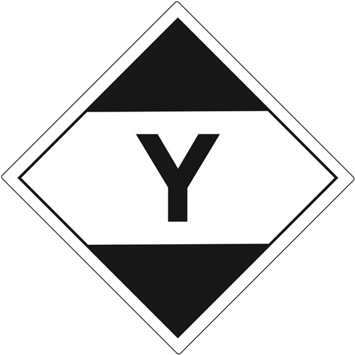 "Y" Limited Quantity Air Shipping Labels, 4" L x 4" W, Black on White Sécurité Médic
