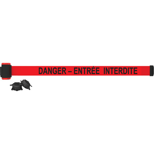 Wall Mount Barrier, Plastic, Magnetic Mount, 7', Red Tape Sécurité Médic