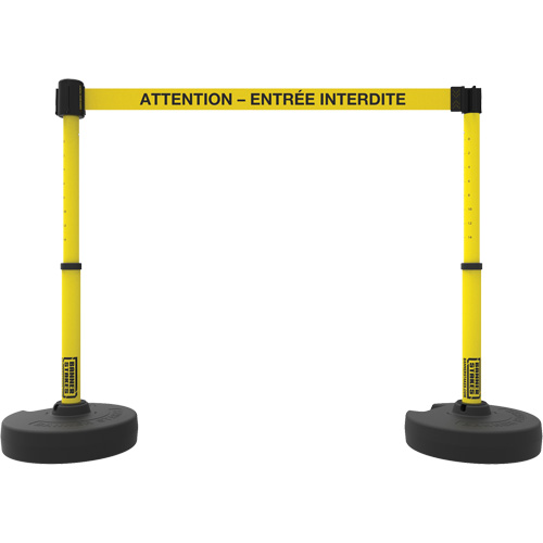 Plus Barrier Post Set, Plastic, 42" H, Yellow Tape, 15' Tape Length Sécurité Médic