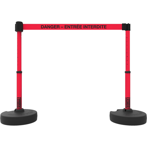 Plus Barrier Post Set, Plastic, 42" H, Red Tape, 15' Tape Length Sécurité Médic