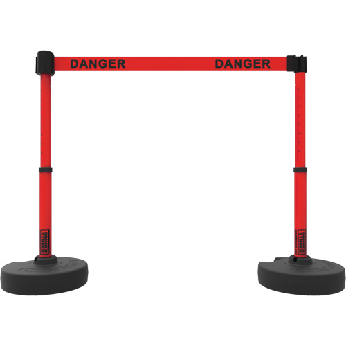 Plus Barrier Post Set, Plastic, 42" H, Red Tape, 15' Tape Length Sécurité Médic