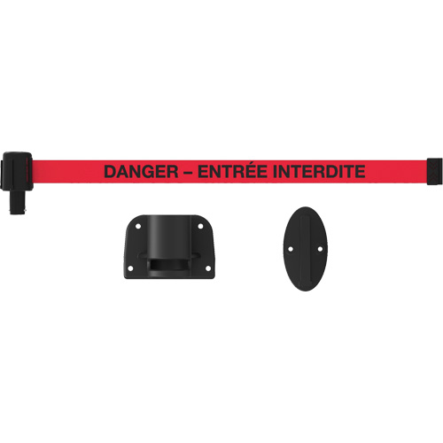 Plus Wall Mount Barrier System, Plastic, Screw Mount, 15', Red Tape Sécurité Médic
