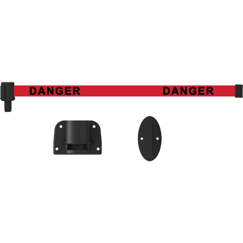 Plus Wall Mount Barrier System, Plastic, Screw Mount, 15', Red Tape Sécurité Médic