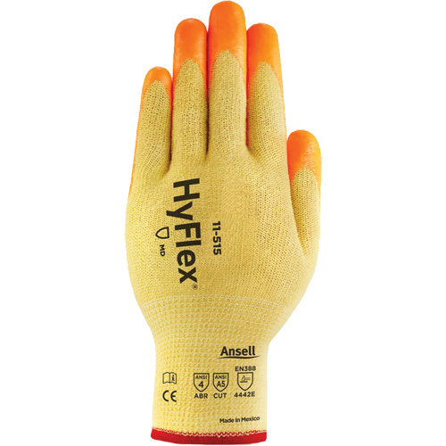 Gants haute visibilit&eacute; r&eacute;sistants aux coupures HyFlex, Taille 6, Calibre 13, Rev&ecirc;tement Mousse de nitrile, Enveloppe en Acier inoxydable/Kevlar/Spandex, ASTM ANSI niveau A5/EN 388 niveau E Sécurité Médic