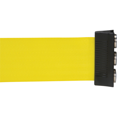 Wall Mount Barrier with Magnetic Tape, Steel, Screw Mount, 12', Yellow Tape Sécurité Médic