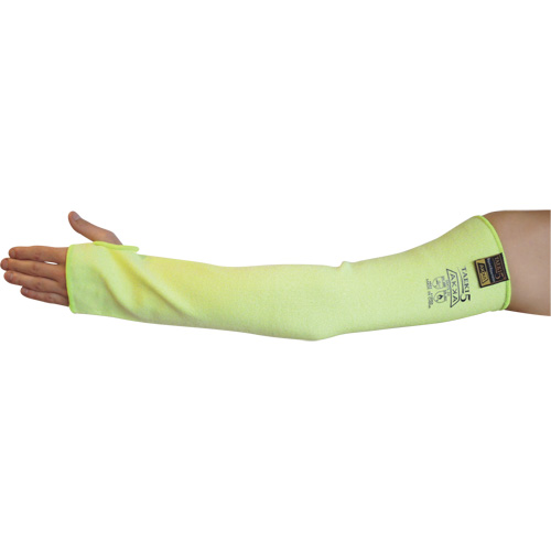 Cut Resistant Sleeve with Thumbhole, Taeki 5, 22", ASTM ANSI Level A4/EN 388 Level 5, High Visibility Yellow Sécurité Médic