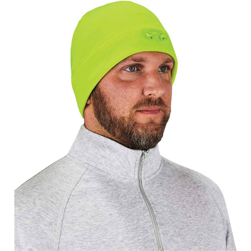 Bonnet N-Ferno &agrave; lumi&egrave;res DEL, Taille unique, Vert lime haute visibilit&eacute; Sécurité Médic