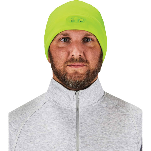 Bonnet N-Ferno &agrave; lumi&egrave;res DEL, Taille unique, Vert lime haute visibilit&eacute; Sécurité Médic
