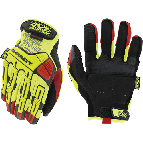 Gants antichocs haute visibilit&eacute; D4-360 M-Pact, 8, Paume en Synth&eacute;tique, Poignet Boucle et crochet Sécurité Médic