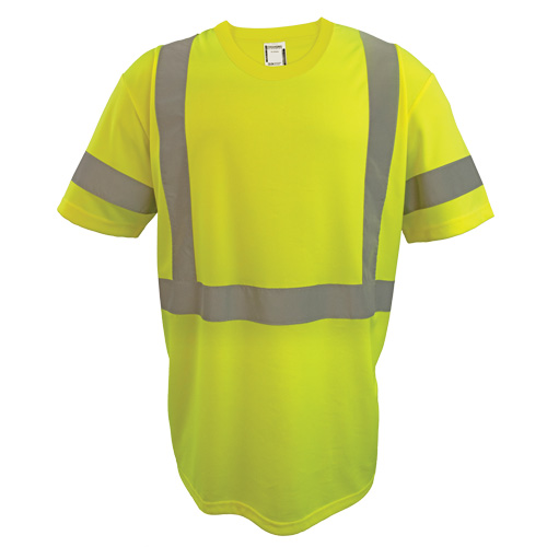 Chemise de s&eacute;curit&eacute; &agrave; manches courtes, Polyester, 2T-Grand, Jaune lime haute visibilit&eacute; Sécurité Médic