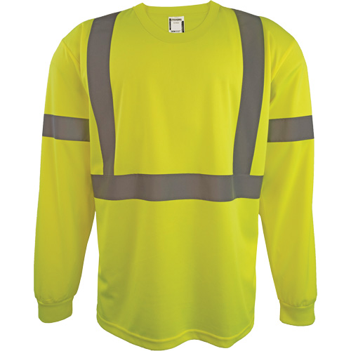 Chemise de s&eacute;curit&eacute; &agrave; manches longues, Polyester, 2T-Grand, Jaune lime haute visibilit&eacute; Sécurité Médic