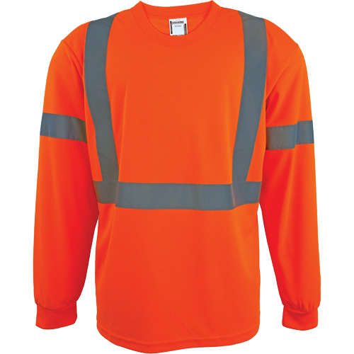 Chemise de s&eacute;curit&eacute; &agrave; manches longues, Polyester, 2T-Grand, Orange haute visibilit&eacute; Sécurité Médic