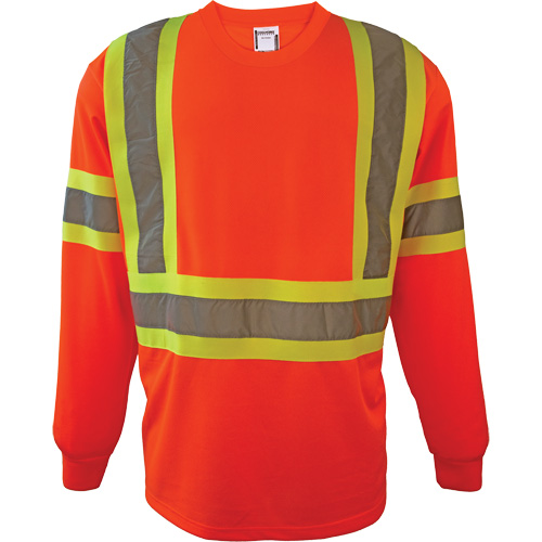 Chemise de s&eacute;curit&eacute; &agrave; manches longues, Polyester, 2T-Grand, Orange haute visibilit&eacute; Sécurité Médic