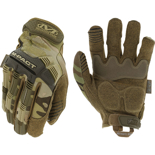 M-Pact&reg; MultiCam Tactical Impact Gloves, 8, Synthetic Palm, Hook & Loop Cuff Sécurité Médic
