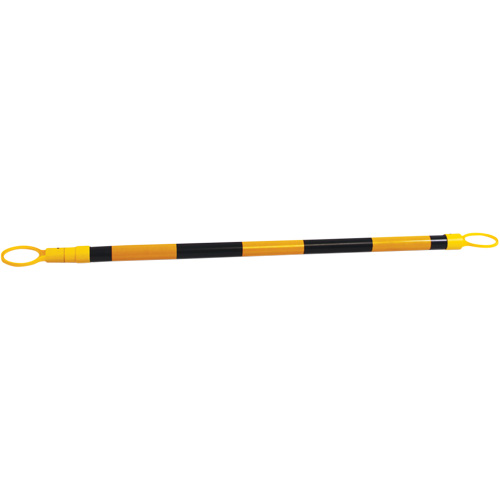 Retractable Cone Bar, 7'2" Extended Length, Black/Yellow Sécurité Médic