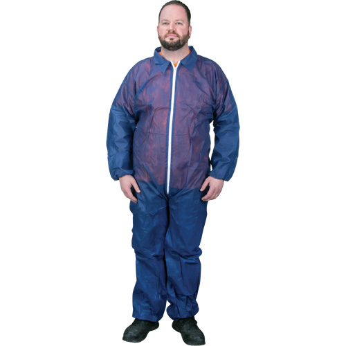 Coveralls, Medium, Blue, Polypropylene Sécurité Médic