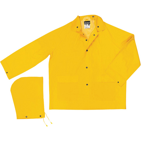 Imperm&eacute;able de s&eacute;rie classique avec capuchon amovible, Polyester/PVC, Grand, Jaune Sécurité Médic
