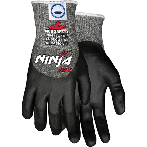 Ninja&reg; Max Cut Resistant Gloves, Size Medium, 10 Gauge, Bi-Polymer Coated, Dyneema&reg; Shell, ASTM ANSI Level A3 Sécurité Médic