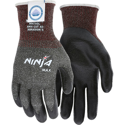 Ninja&reg; Max Cut Resistant Gloves, Size Large, 10 Gauge, Bi-Polymer Coated, Dyneema&reg; Shell, ASTM ANSI Level A3 Sécurité Médic